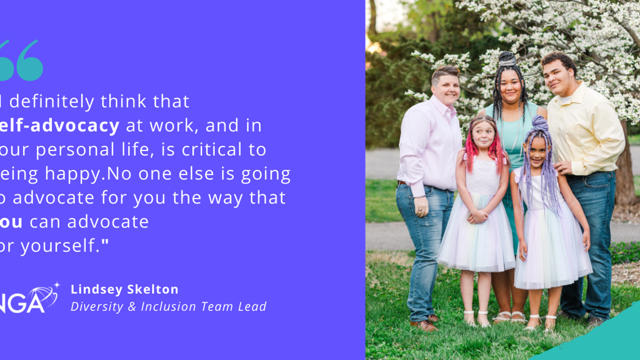 Blog post banner with quote from Lindsey Skelton, Diversity and Inclusion Team Lead at NGA