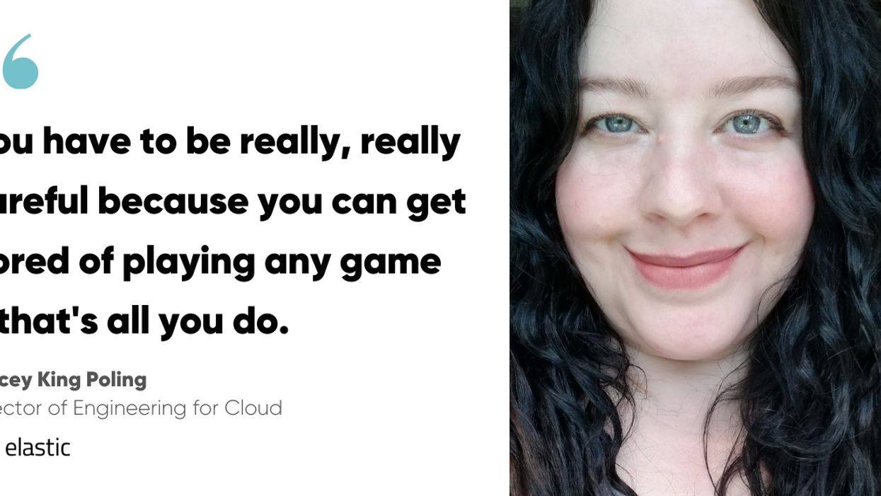 Blog post banner with quote from Stacey King Poling, Director of Engineering for Cloud at Elastic