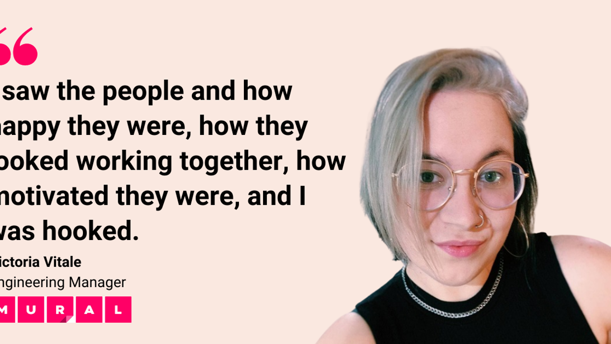 Blog post banner with quote from Victoria Vitale, Engineering Manager at MURAL