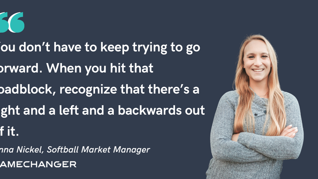 Blog post header with quote from Anna Nickel, Softball Market Manager at GameChanger