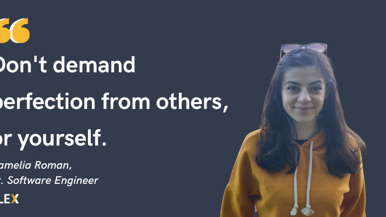 Blog post header with quote from Camelia Roman, Sr. Software Engineer