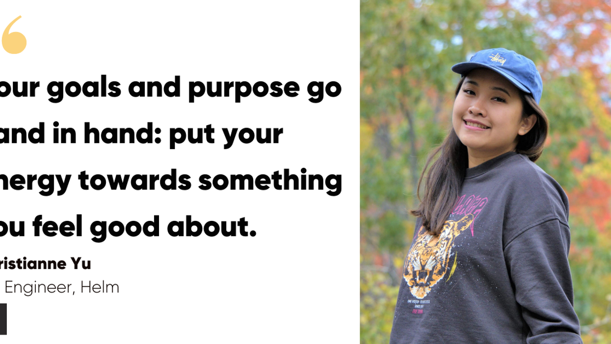 Blog post header with quote from Christianne Yu, QA Engineer at Helm