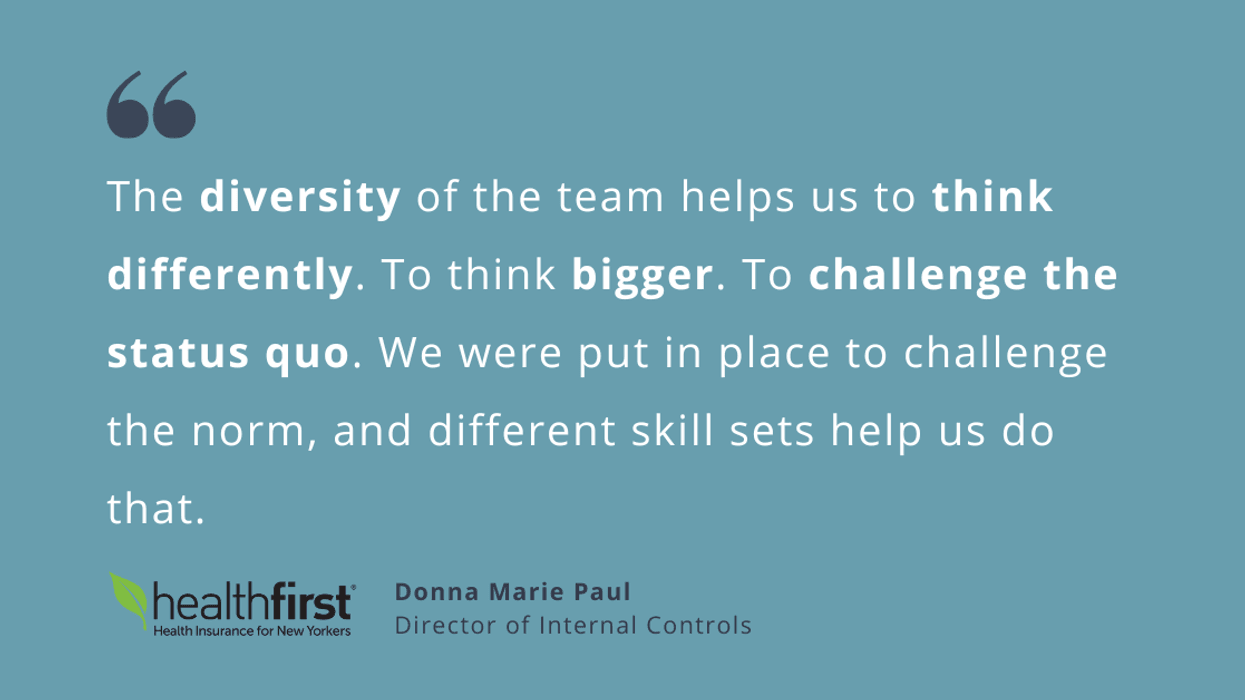 blog post header with quote from Donna Marie Paul, Director of Internal Audit at Healthfirst
