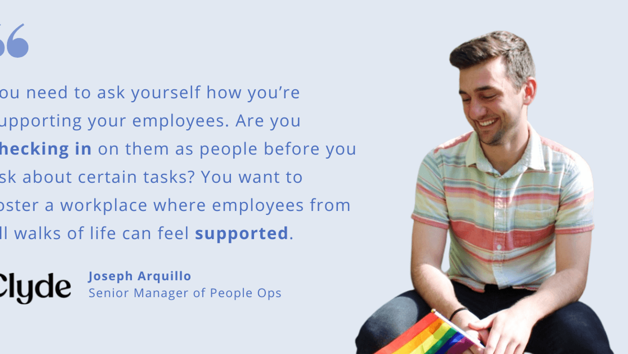 Blog post header with quote from Joseph Arquillo, Senior Manager of People Ops at Clyde