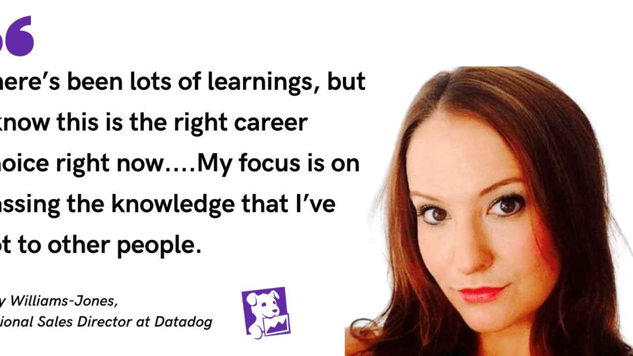 Blog post header with quote from Lucy Williams-Jones, Regional Sales Director at Datadog