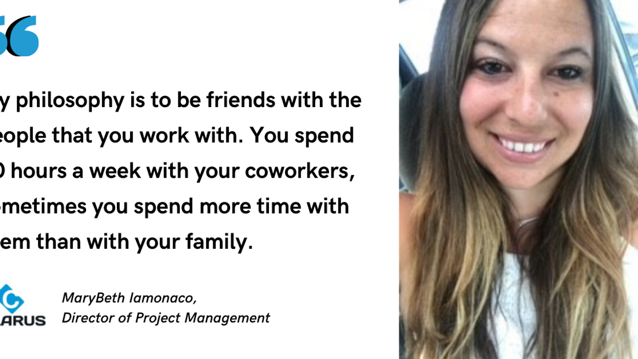Blog post header with quote from MaryBeth Iamnaco, Director of Project Management at Clarus Commerce