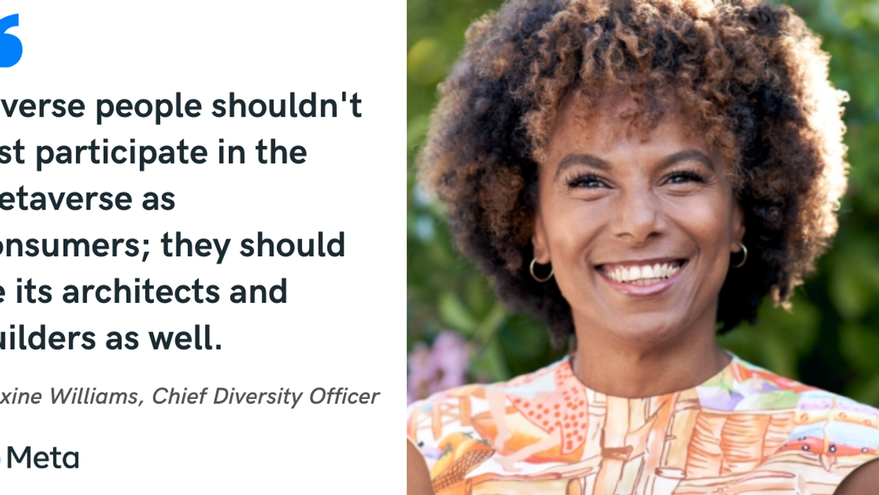 Blog post header with quote from Maxine Williams, Chief Diversity Officer at Meta