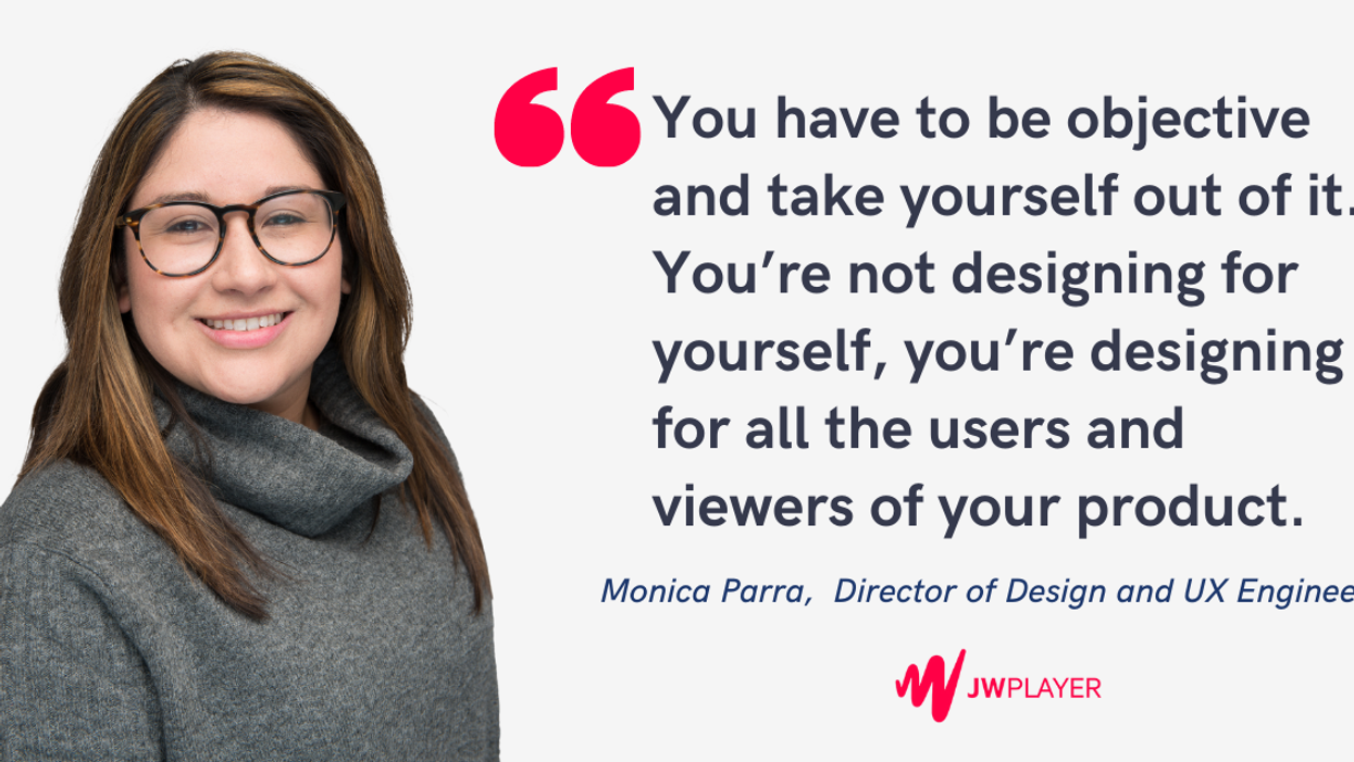Blog post header with quote from Monica Parra, Director of Design and UX Engineering