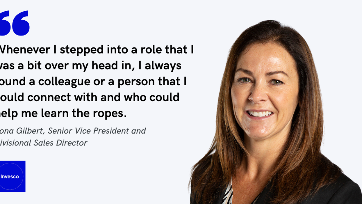 Blog post header with quote from Rona Gilbert, Senior Vice President and Divisional Sales Director at Invesco