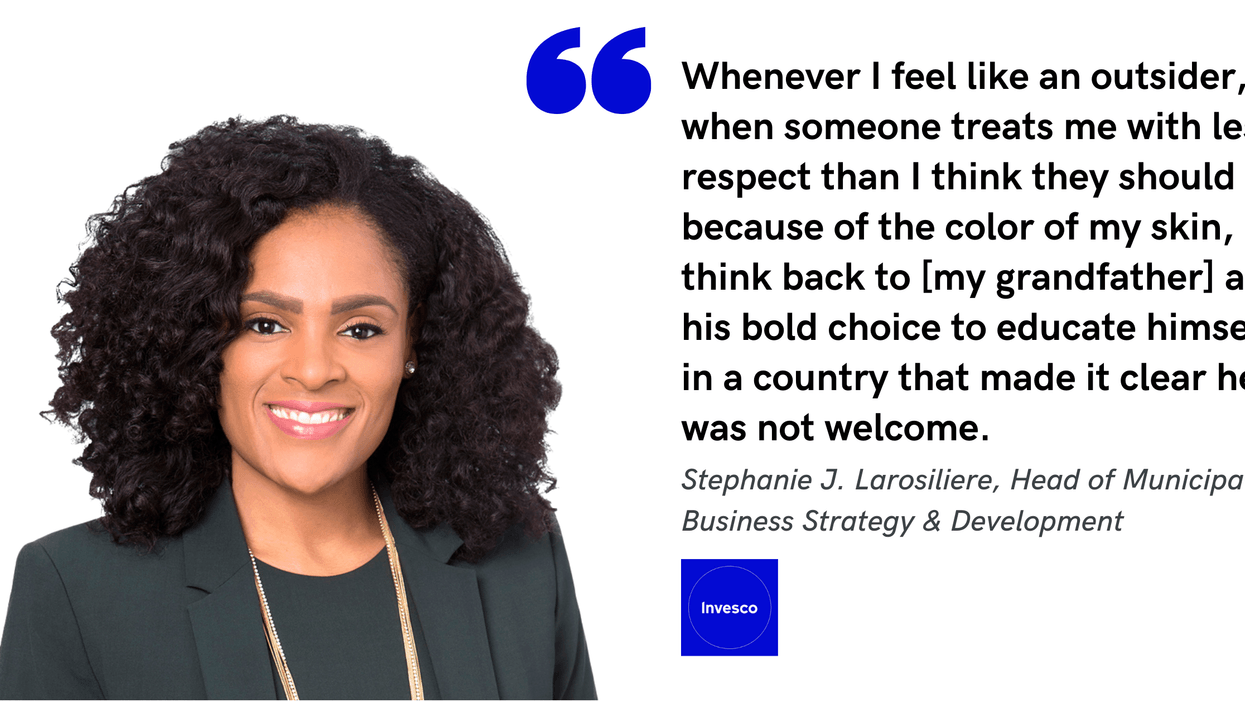Blog post image with quote from Stephanie J. Larosiliere, Head of Municipal Business Strategy and Development at Invesco