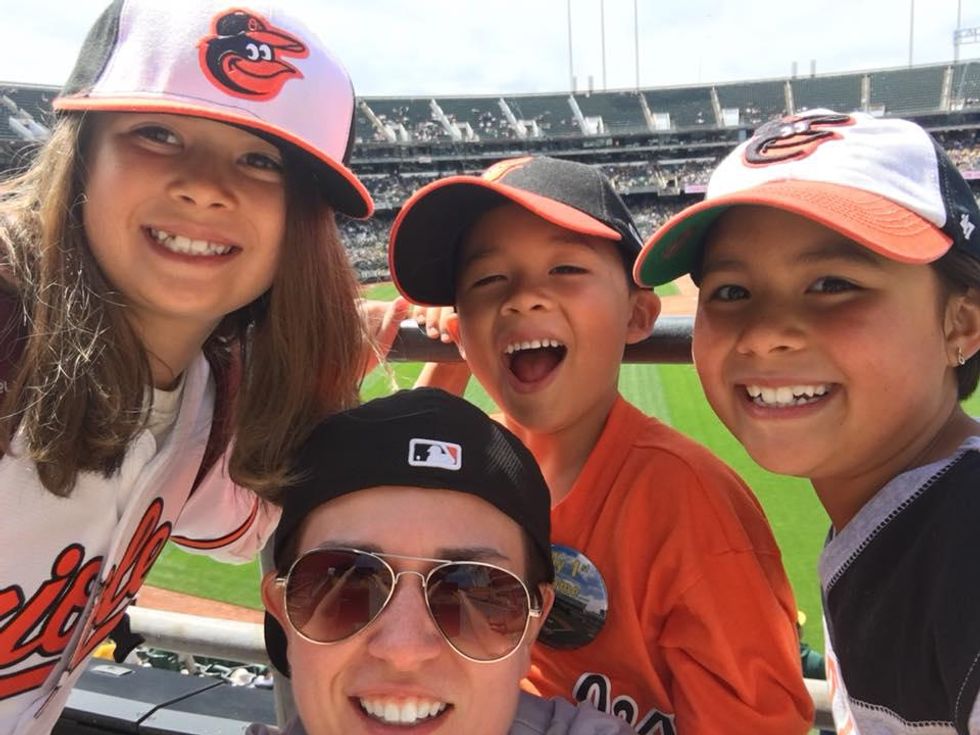 Jess with her daughter and step-children