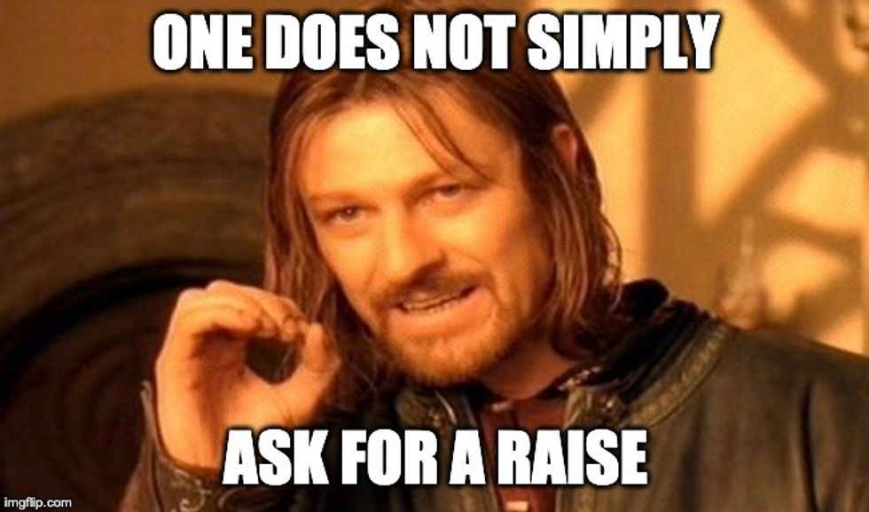 ONE DOES NOT SIMPLY ASK FOR A RAISE boss meme