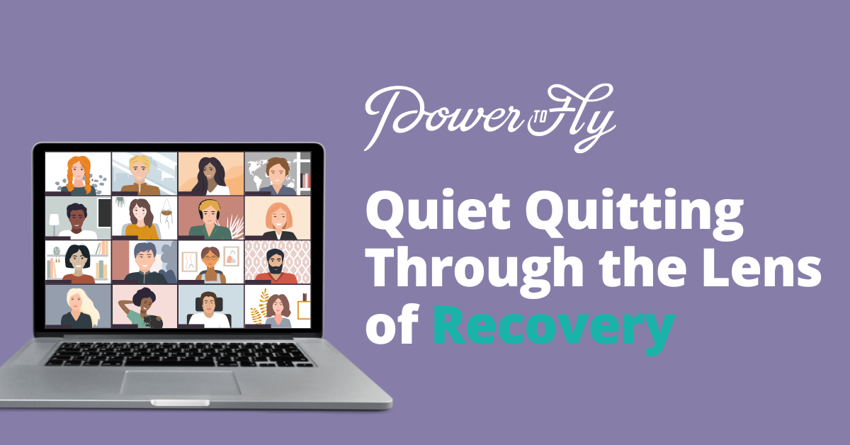 purple background white text featuring a photo-realistic laptop with a cartoon zoom meeting